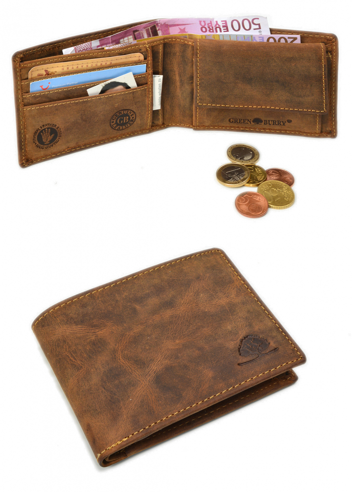 Vintage-Leder Geldbörse Farbe braun